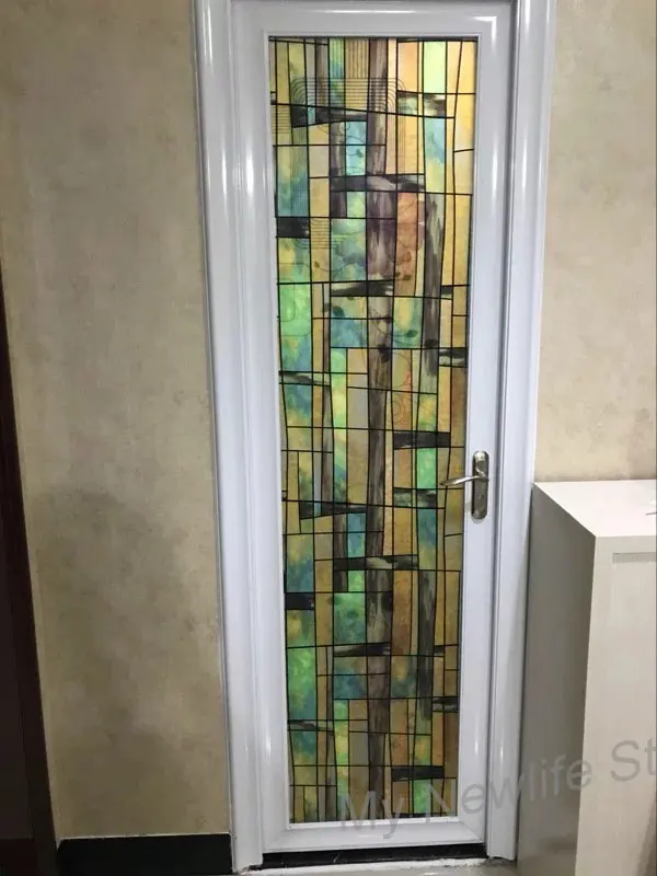 Искусство эффект живописи наклейки на окна пленка без клея 3D цветное офисные Стекло раздвижные двери наклейки 40/45/50/60/70/80*100 см