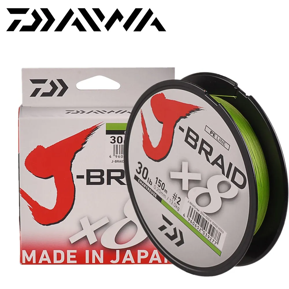 Оригинальная плетеная полиэтиленовая рыболовная леска DAIWA J BRAID 8A 150 м 8 20/25/30lb Trenzado