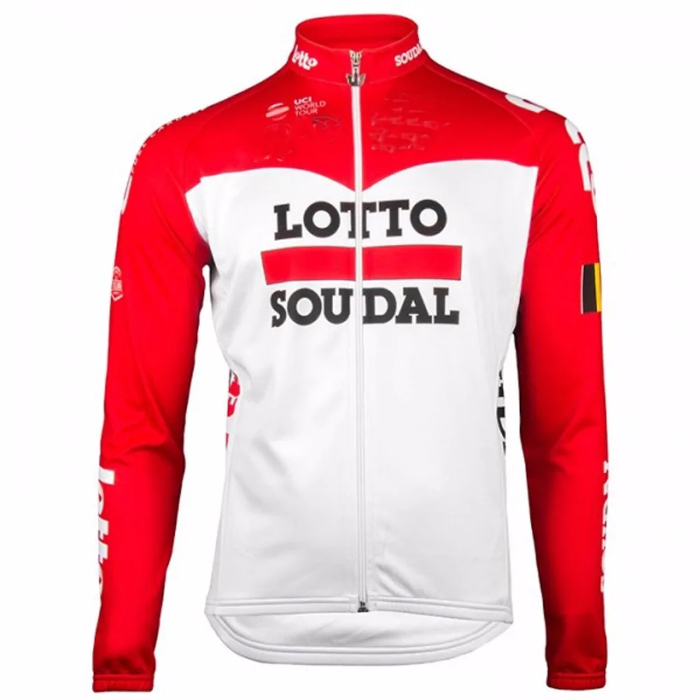 Зимняя флисовая Термоодежда 2018 LOTTO SOUDAL PRO TEAM красная только с длинным рукавом ROPA