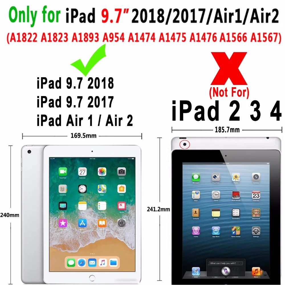 Модный чехол с рисунком для Apple iPad 9 7 2018 2017 6 6th 5 5th Generation Air 2 Air2 360 Вращающийся