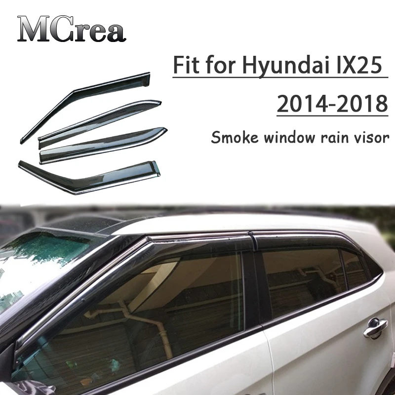 4 шт. защитный козырек от дыма и дождя для Hyundai IX25/Creta 2014 2015 2016 2017 2018|Уплотнители