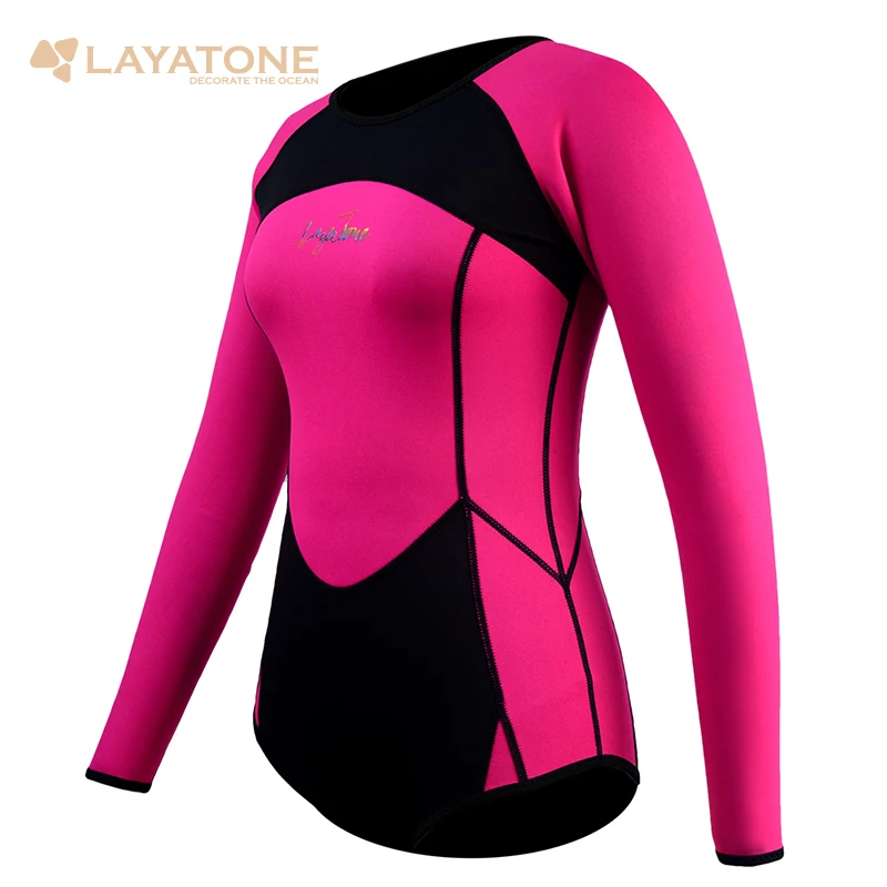 Layatone гидрокостюм для женщин 2 мм неопрен Дайвинг куртка одежда плавания с
