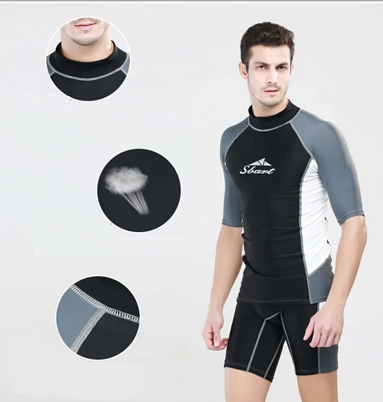 Мужской Быстросохнущий костюм для дайвинга SBART футболки с коротким рукавом