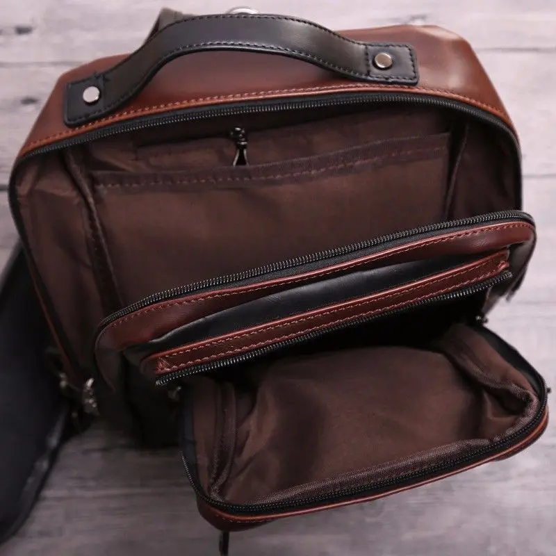 Новая мужская кожа груди пакет один плечевой ремень обратно сумки удобство