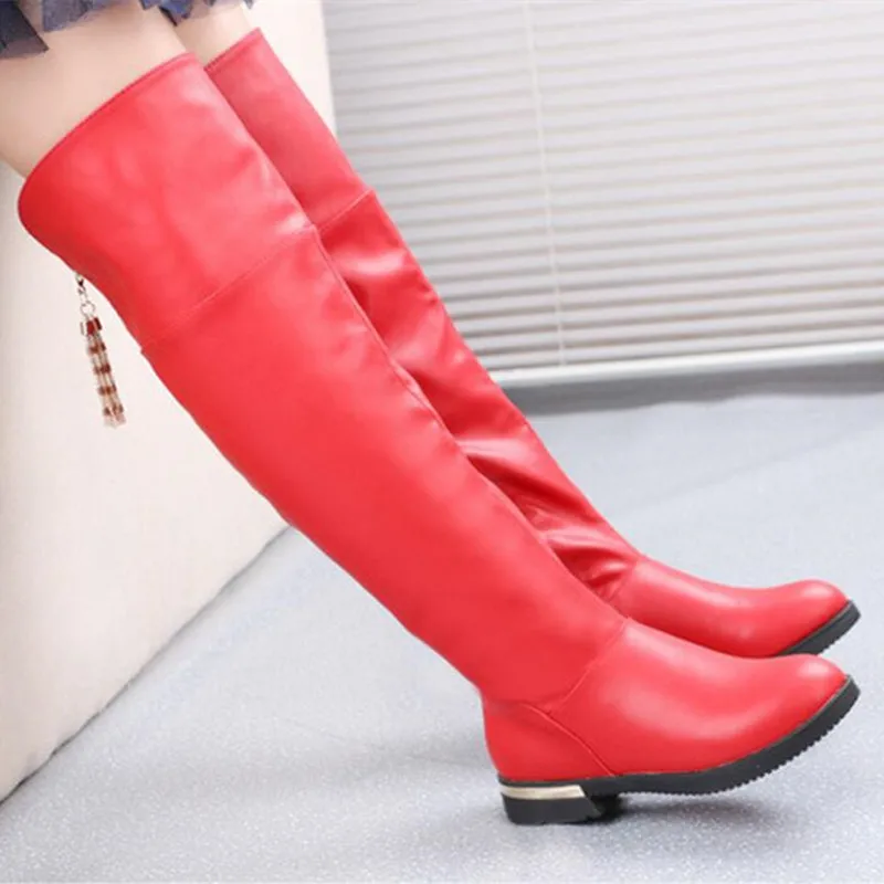 Новинка 2017 года ближайшие осень зима модные ботинки для девочек Ботфорты высокие