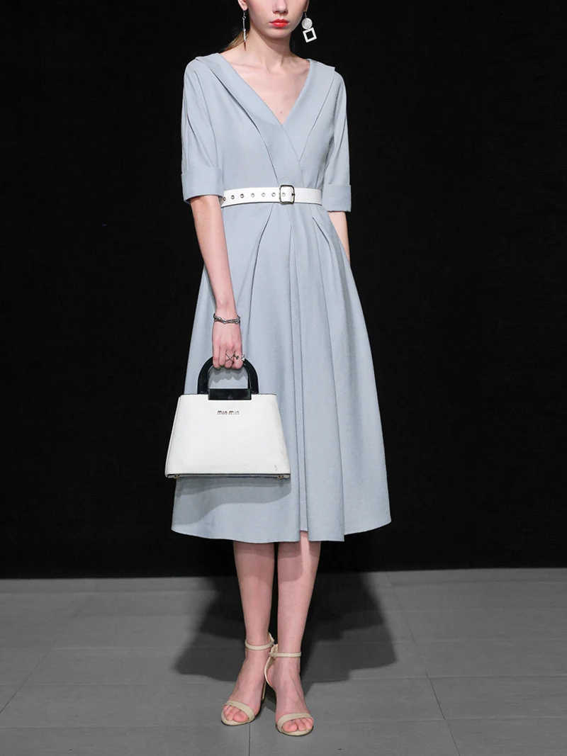 Женское бальное платье с v-образным вырезом и рукавом до локтя Элегантное