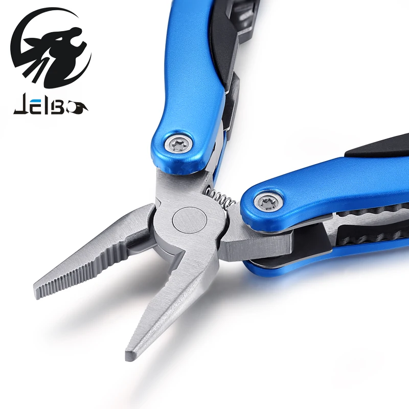 Jelbo многофункционального Открытый выживания Нержавеющая сталь 9 in1 инструмент