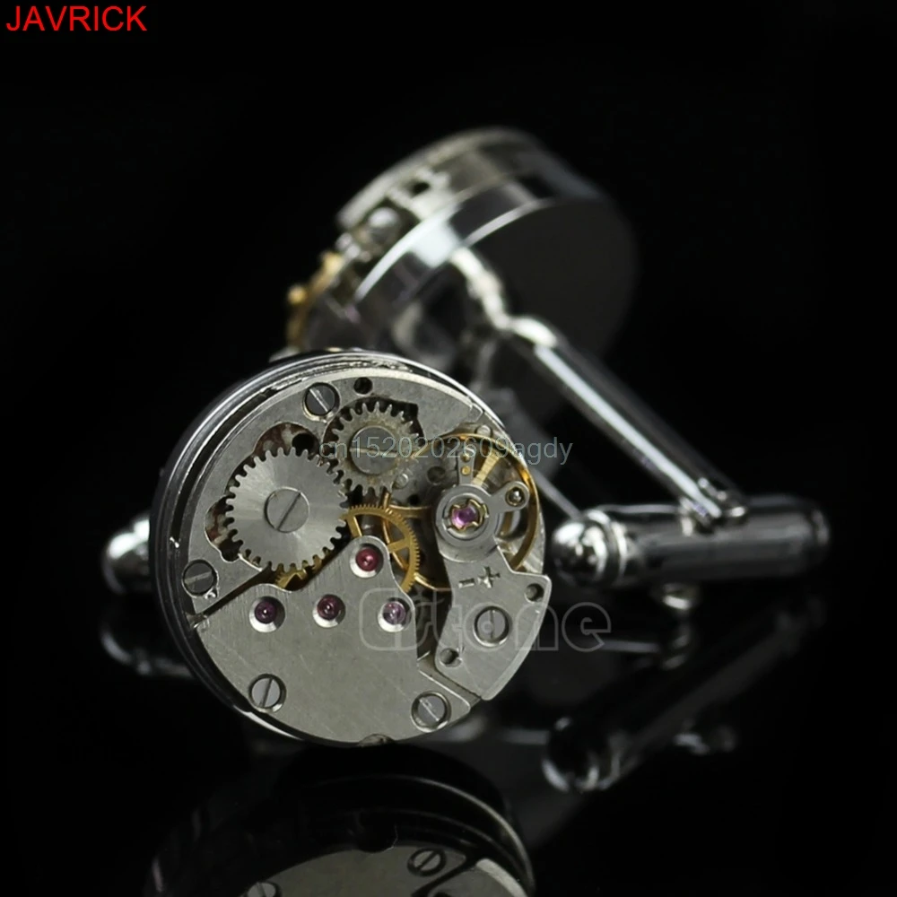 1 пара во всем мире моды стильный Стимпанк Шестерни запонки часы цинковый сплав