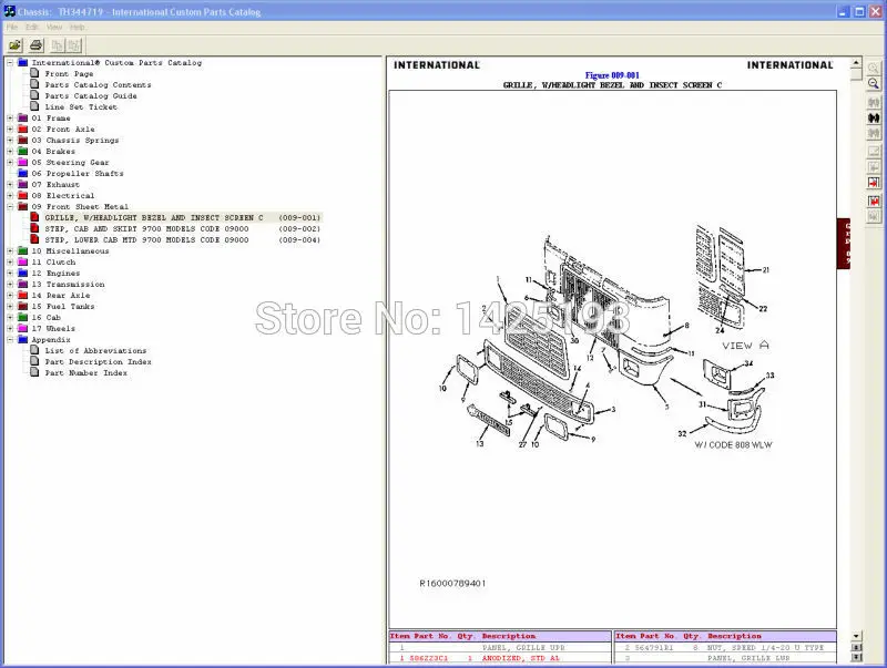 Международная каталог электронных запчастей для грузовиков|parts catalogue|international