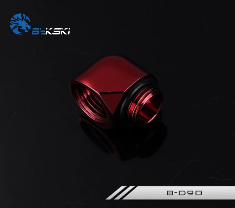 Red Bykski B-D90 90 градусов мужчин и женщин угловой переходник для фитинга с G1/" Нитки ПК водяного охлаждения - Цвет лезвия: Red