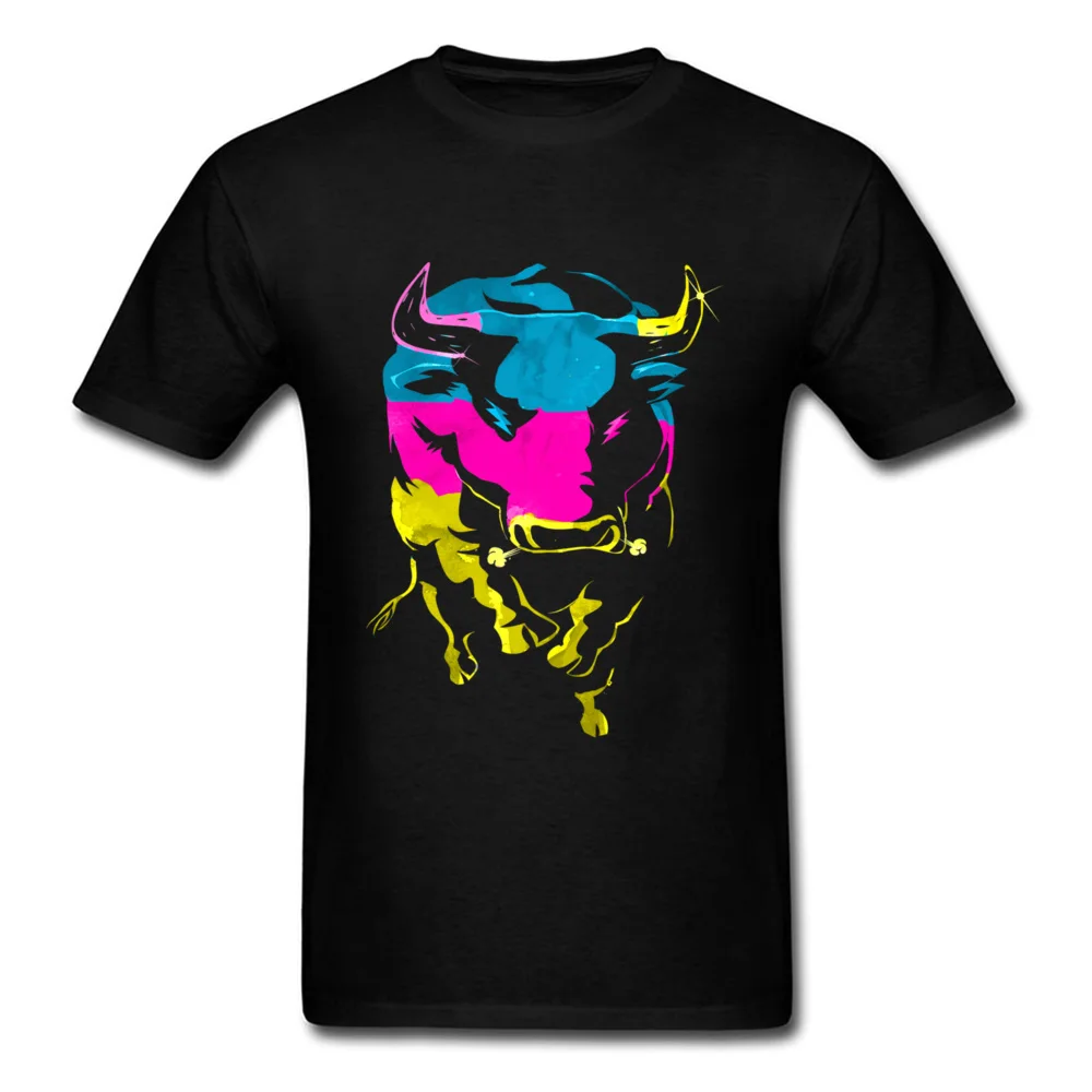 Модная мужская футболка с принтом CMYK Bull летняя коротким рукавом животным