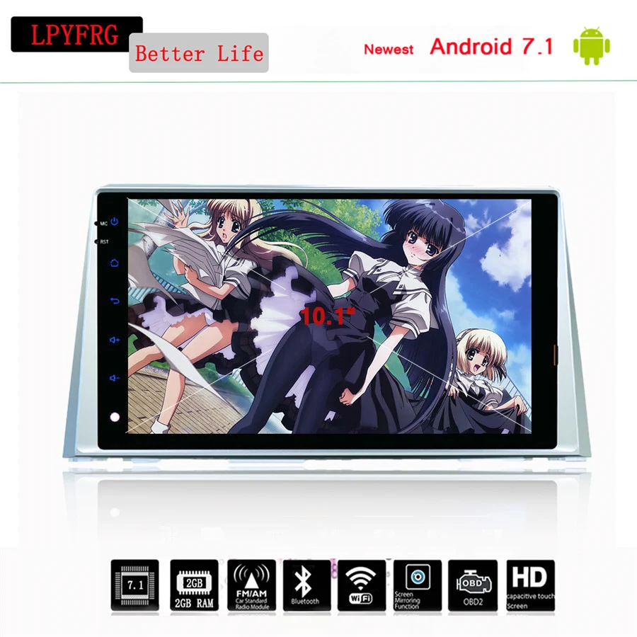 Автомобильный стереомагнитола 10 1 дюйма Android 7 DVD-плеер GPS ГЛОНАСС мультимедиа для