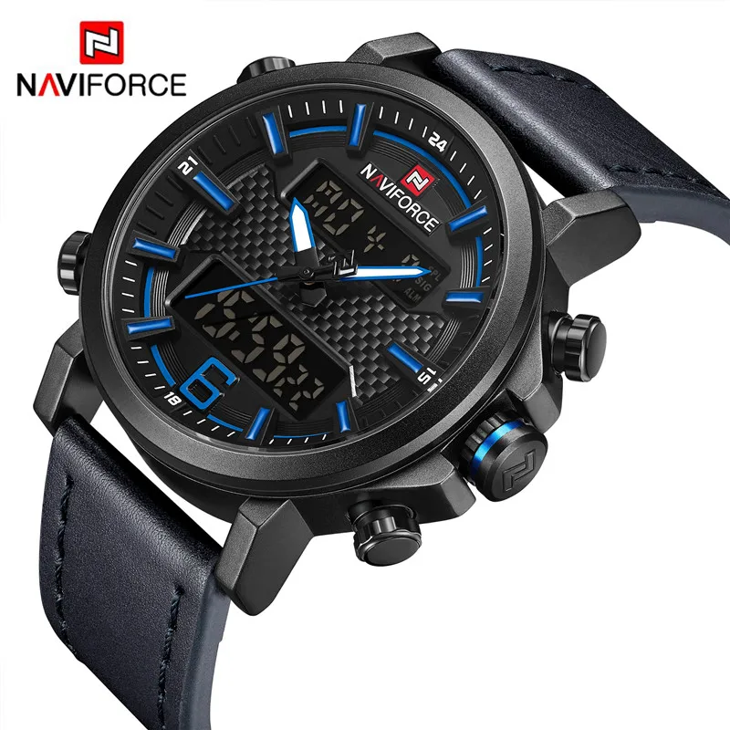 NAVIFORCE Роскошные Брендовые мужские модные спортивные часы водонепроницаемые