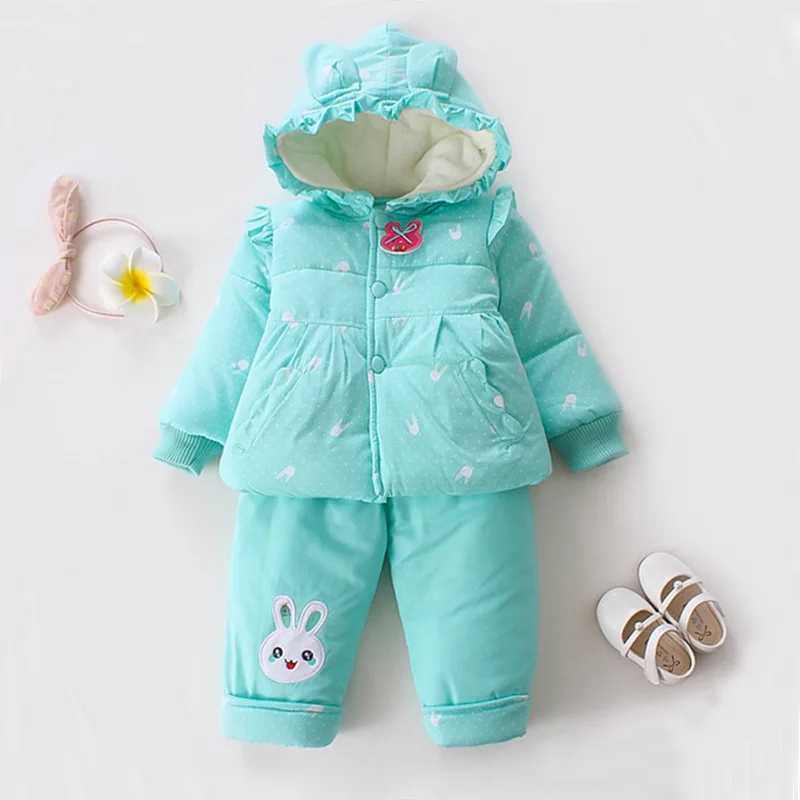 

2019 Autumn Girls Coat Baby Princess Outerwear Pants Two-piece Suit 0-3 Years