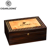 cohiba cigar humidor cedar wood large capacity humidor box fit for 120pcs piano paint coating cigar humidor cabinet hygrometer