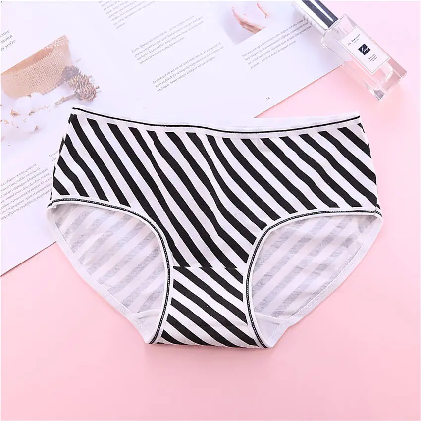 striped Короткие трусы, трусики для женщин из хлопка в полоску с принтом кактуса, женское нижнее белье для девочек трусики сексуальное женское нижнее белье женские трусы женские трусики - Цвет: striped