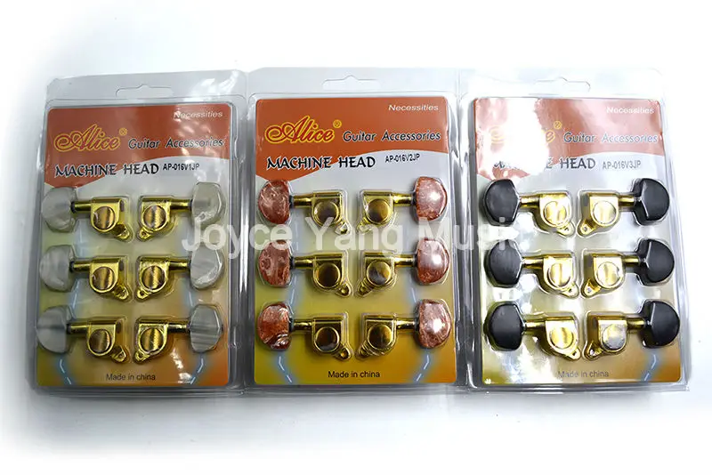Тюнер для акустической гитары Alice с золотым покрытием белый/красный/черный агат