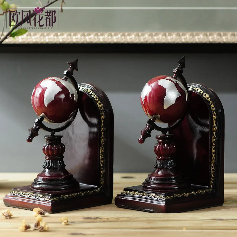 

American Home Furnishing Decor bookend globe bookholder bookend bookcase study Bookends European style decoration