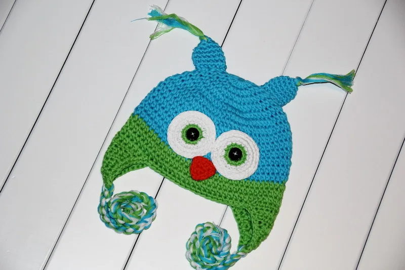 free shipping baby owl hat 100% cotton Lovely Owl Design Baby Boy Girls Handmade Knit Crochet Beanie Hat Cap Photo Prop | Детская одежда