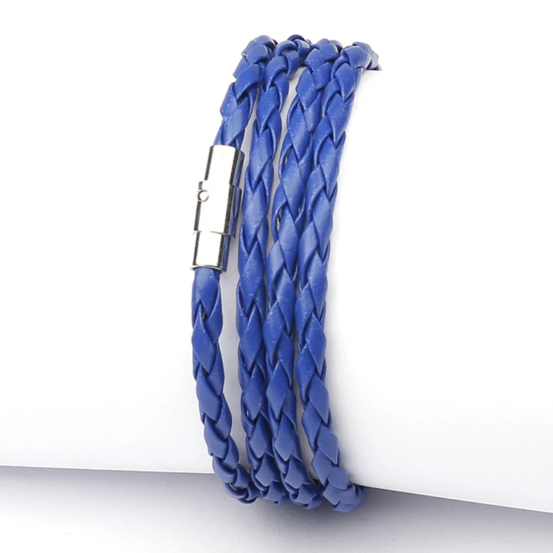 Бохо многослойный Плетеный Твист кожаный браслет для мужчин женщина ювелирные