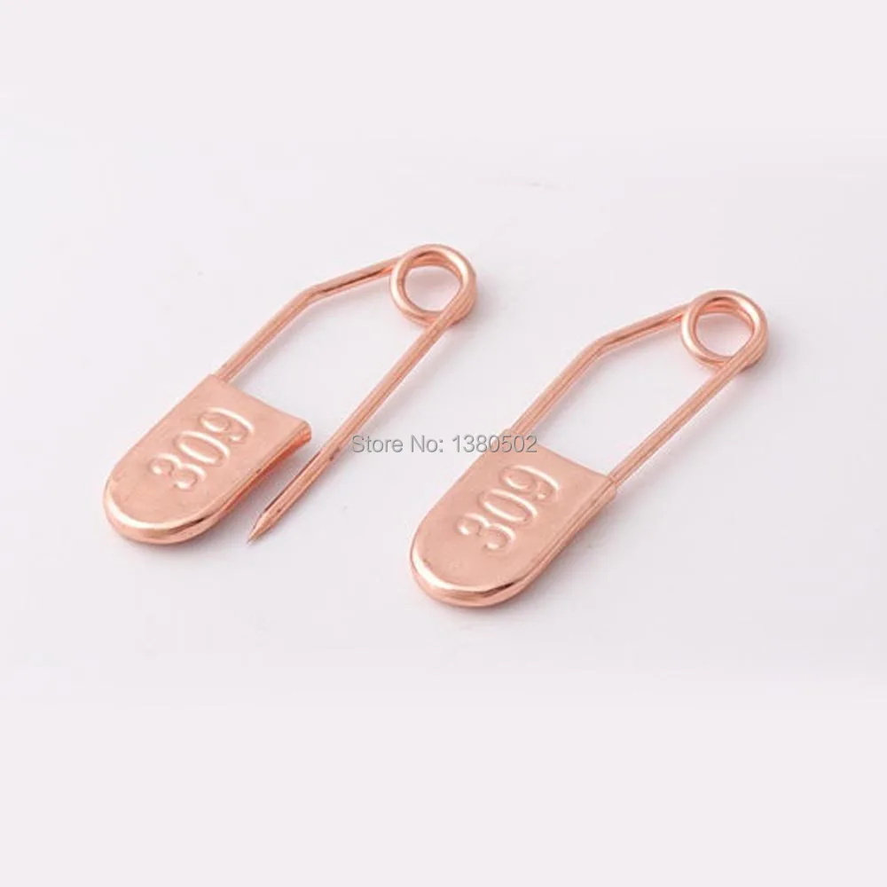 

20pcs /lot 55*15mm rose gold color unique Design Beautiful safety pins brooch pins Garment Accessories