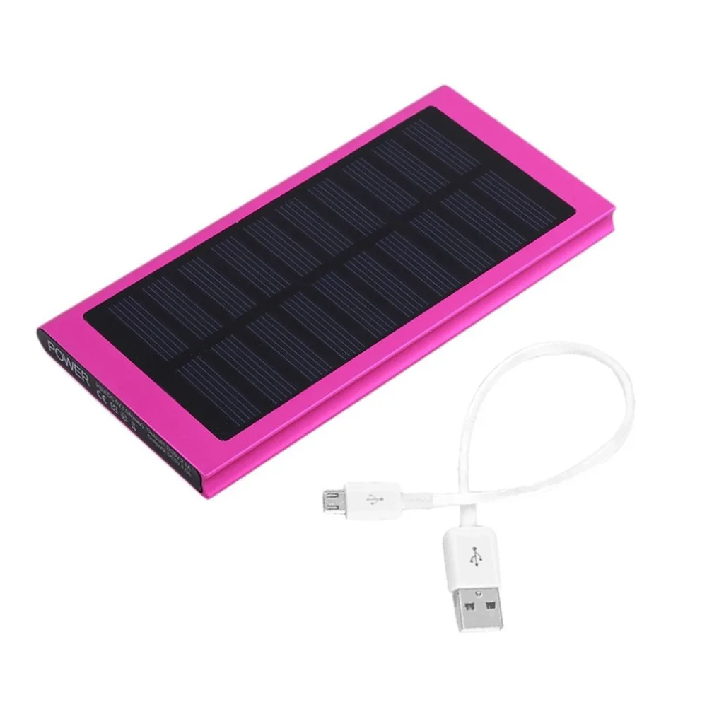 Солнечная батарея 10000mah 2 с usb-портом, светодиодная Внешняя батарея 10000mah power bank для мобильного телефона Iphone xiaomi 5