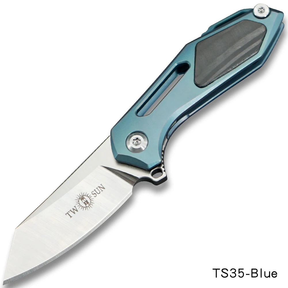 TwoSun мини M390 складной нож карманный нож Походный нож открытый инструмент для выживания EDC быстрооткрывающиеся подшипники титановый пожарный TS35