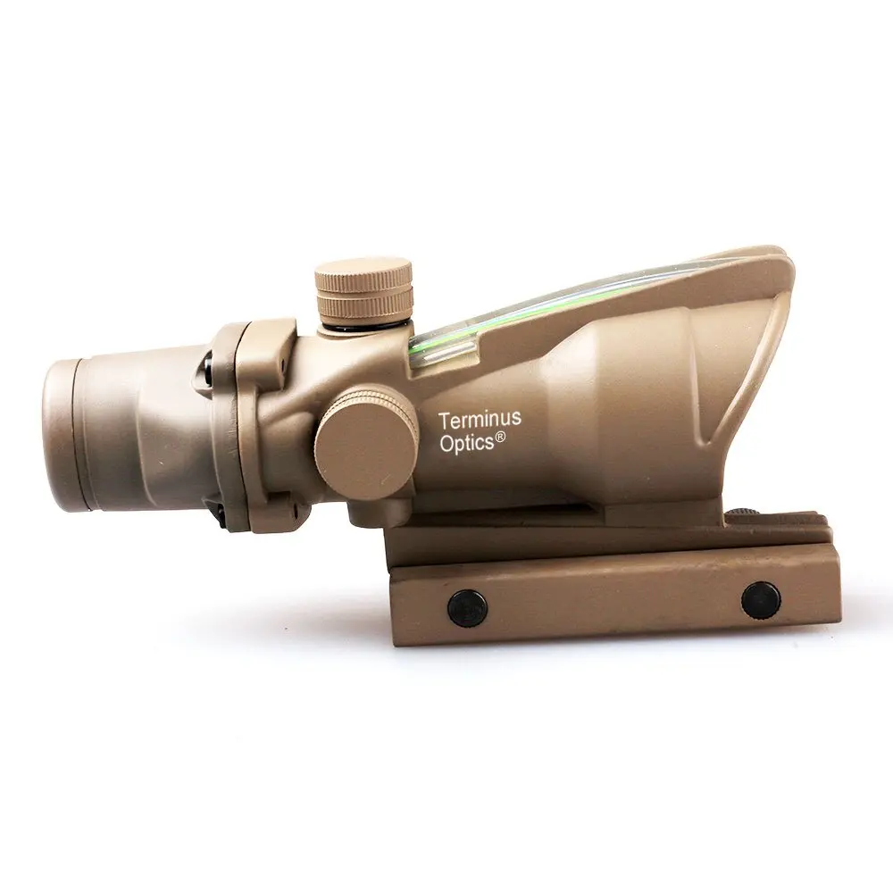 SEIGNEER Тактический ACOG прицел 4x32 Настоящее волокно зеленый с подсветкой Crosshair BDC