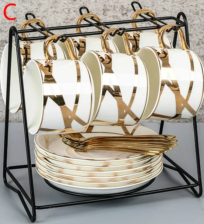 Кофейная чашка европейская кофейная Керамическая маленькая Роскошная золотая