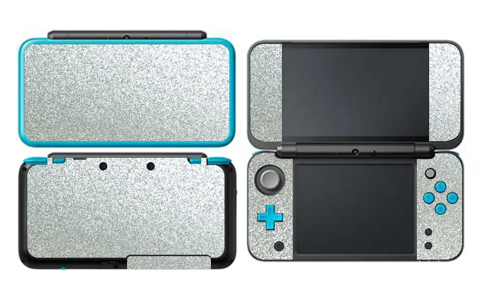 Блестящие серебряные блестящие защитные наклейки для Nintendo NEW 2DS XL LL