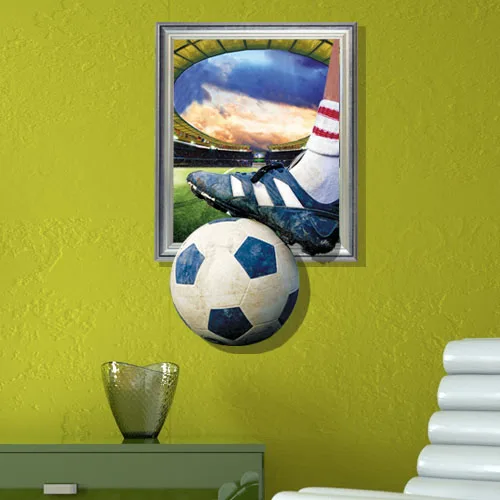 Я люблю тему футбола 3D настенные наклейки обои для спальни футбольные фанаты