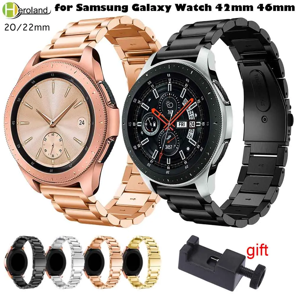 20 мм 22 ремешок для часов из нержавеющей стали Samsung Gear S3 S2/S4 Classic/Frontier наручный Galaxy