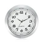 Мини-часы, круглые кварцевые часы 40 мм с белым циферблатом и серебристым ободком, с арабскими цифрами, 45 мм, циферблат 1,7 дюйма