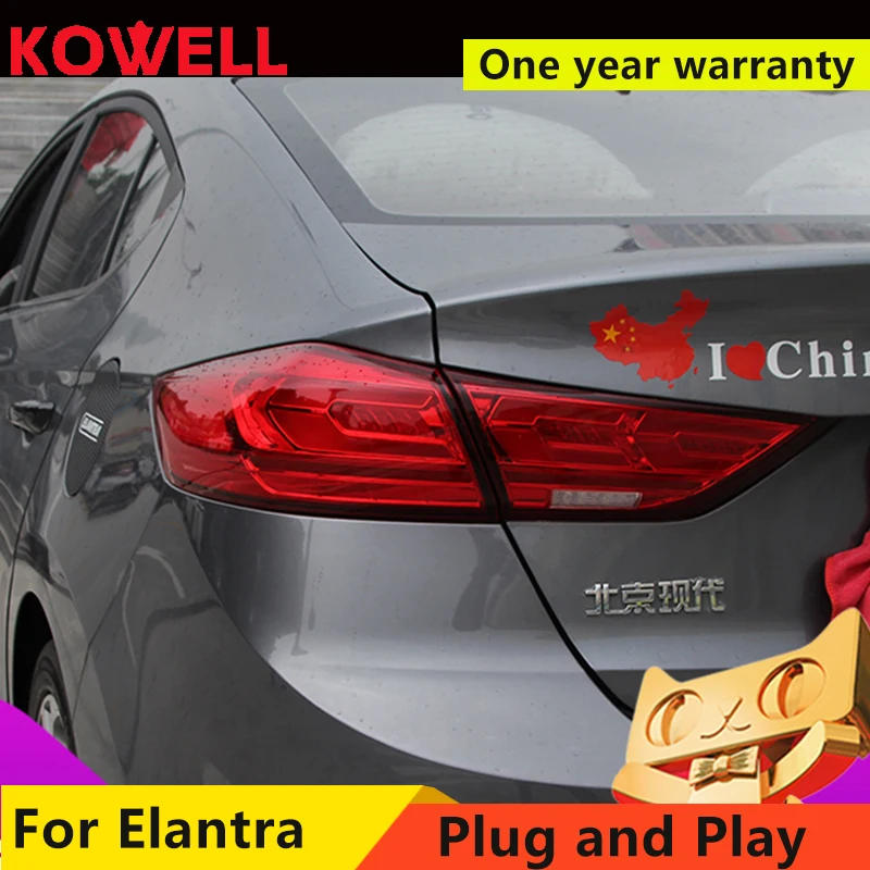 

KOWELL Car Styling for Hyundai ELANTRA 2017 TAIL Lights LED Tail Light LED Rear Lamp DRL+Brake+Reversing dynamic turn signal