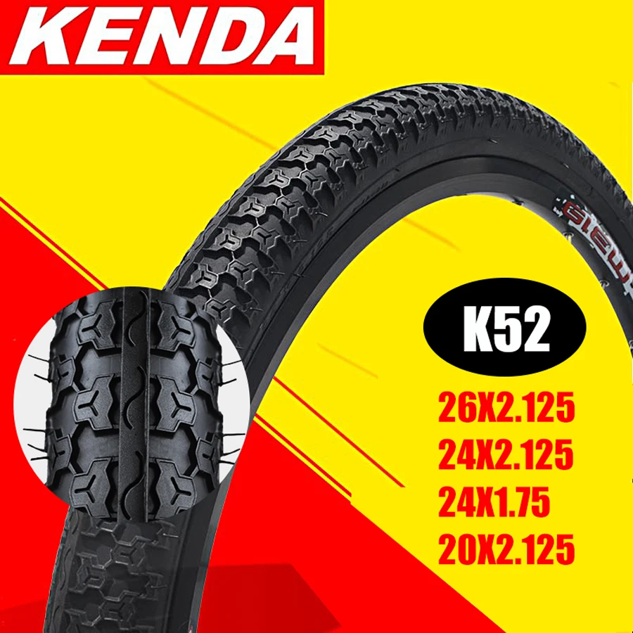 Складные велосипедные шины KENDA K52 износостойкие для горных велосипедов 20/24/26*1 75/2