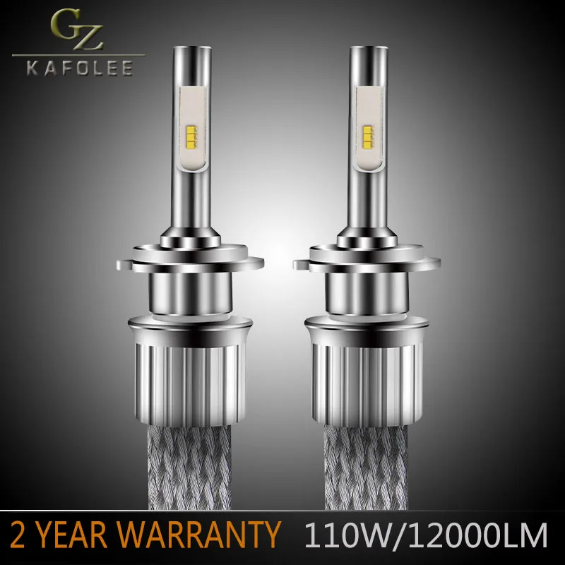 GZ KAFOLEE Автомобильная фара 12000LM H4 Led Hi Lo Beam H1 H3 H7 H8 H9 H11 9004 9005 9006 HB3 HB4 D2S 110w 6000k Лампа