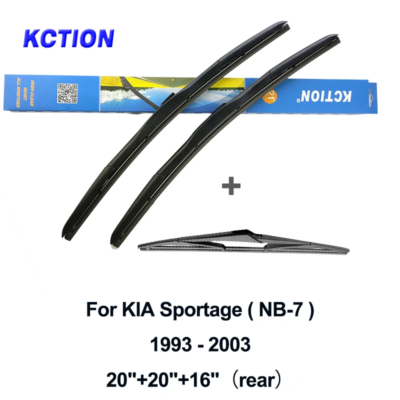 Front-rear Лобовое стекло Гибридный передний стеклоочистителя для KIA Sportage NB-7 км SL QL ветровое стекло заднего стеклоочистителя резиновые автомобильные аксессуары подходящий крючок - Color: Front-rear