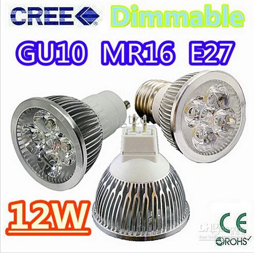 Высококачественные светодиодные лампы 9 Вт 12 15 GU10 MR16 E14 E27 110 В 220 Диммируемые