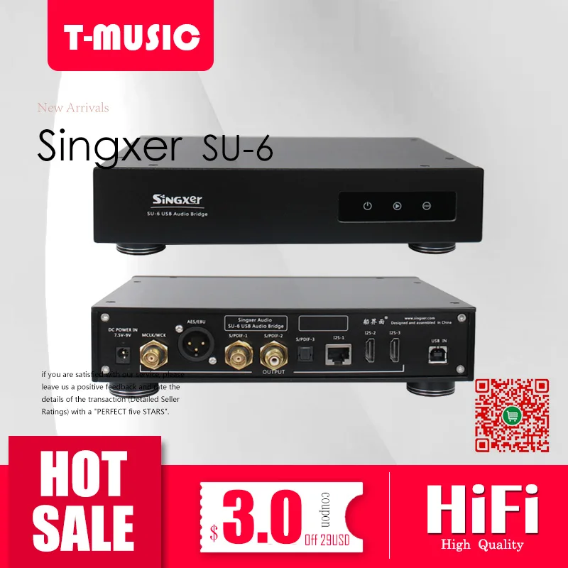 2019 Singxer SU 6 XMOS XU208 CPLD фемтосекундные часы цифровой интерфейс USB|Усилители мощности|