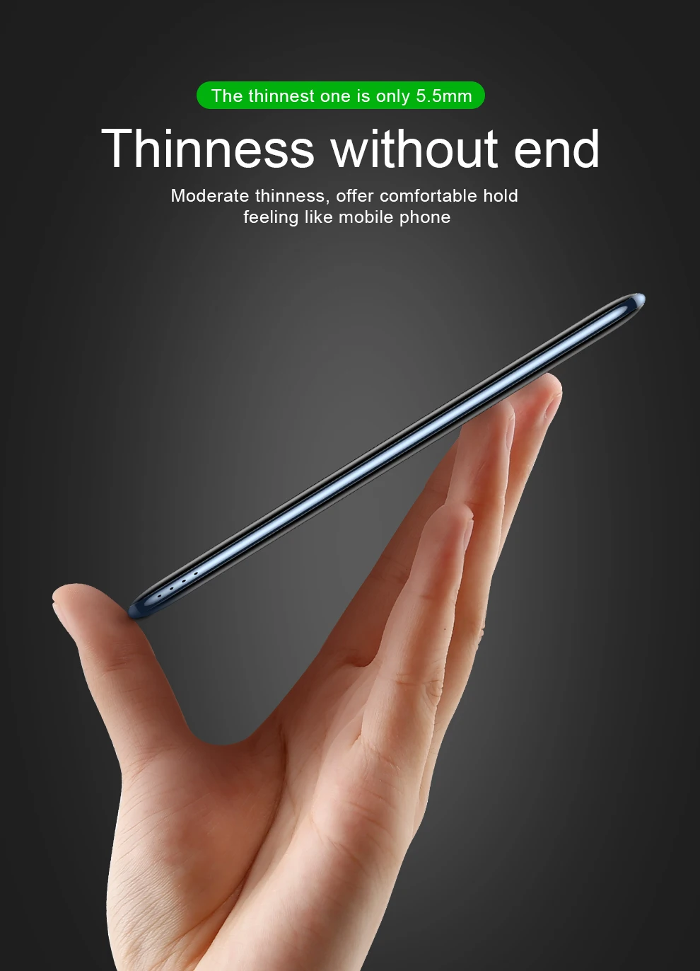 Baseus, ультра тонкий внешний аккумулятор 10000 мА/ч для iPhone Xiaomi Mi, usb type C, быстрое зарядное устройство 10000 мА/ч, портативное Внешнее зарядное устройство