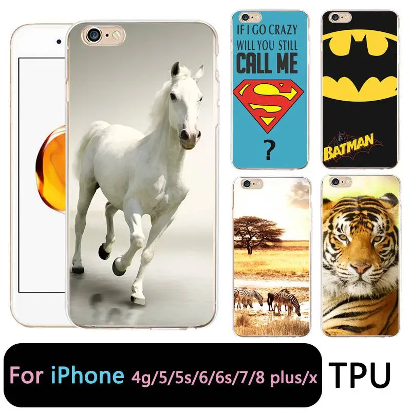 QMSWEI TPU Прозрачный чехол для телефона iPhone 6G 6s 7 8plus x мягкий милый с изображением