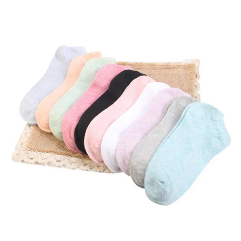 

Hot Women Cotton Socks 10pcs Summer Casual Candy Colors Elastic Stretch for Ladies Girls Black Pink White Blue Meias QMH