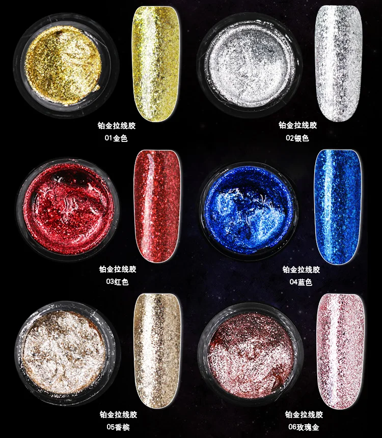 6 шт. LED UV Гель Soak Off ногтей живопись графика гель для ногтей блеск ногтей гель лак украшения поставляет инструменты подарочный набор
