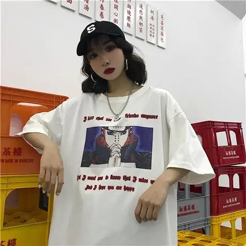 1 Крутая Harajuku футболка с Наруто уличная мужская летняя модная аминовая футболка повседневные мужские топы с мультяшным принтом забавная японская футболка для мальчиков - Цвет: 1