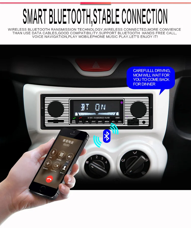 Kebidu 1 DIN Bluetooth стерео аудио MP3-плееры 12 В Bluetooth автомобиля Радио fm Радио приемник Поддержка AUX Вход Дистанционное управление