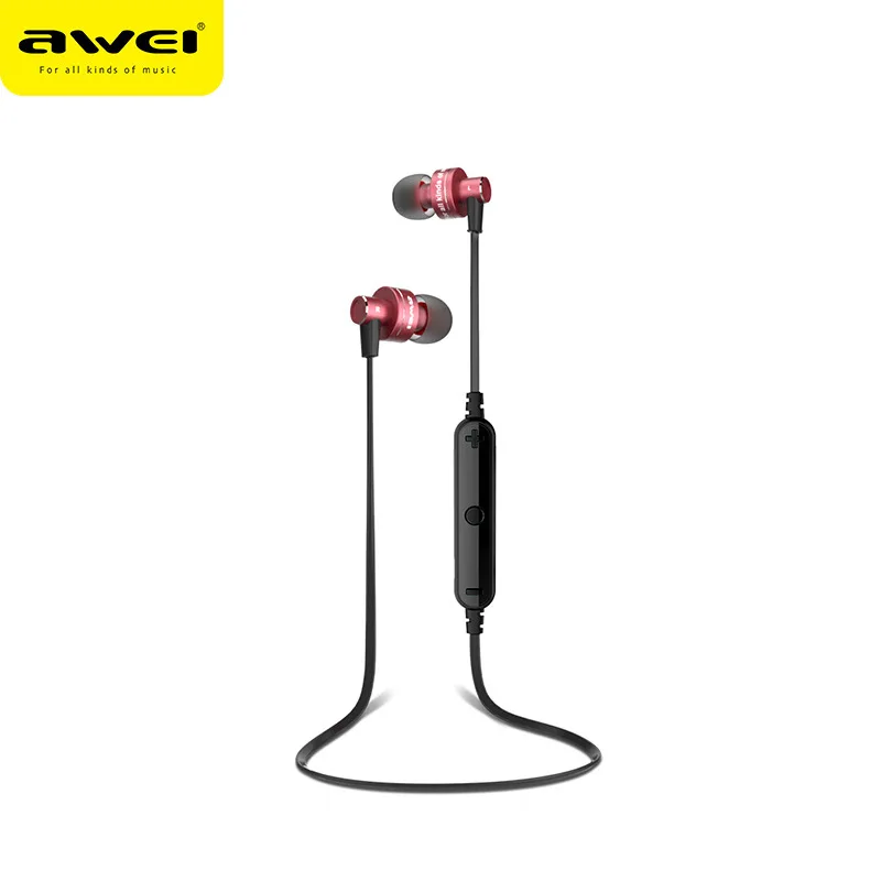 AWEI A990BL спортивные bluetooth наушники вкладыши мини стерео с микрофон HiFi для Iphone huawei - Цвет: Красный