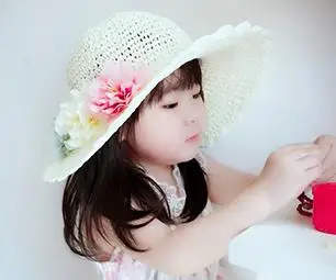 Соломенная шляпа для девочек с цветами и защитой от солнца летняя пляжная шапка