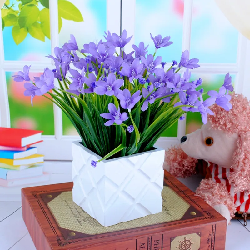 

New Orchid Small Potted Fake Flower Artificial Floral Living Room Bedroom Home Decoration Furnishings