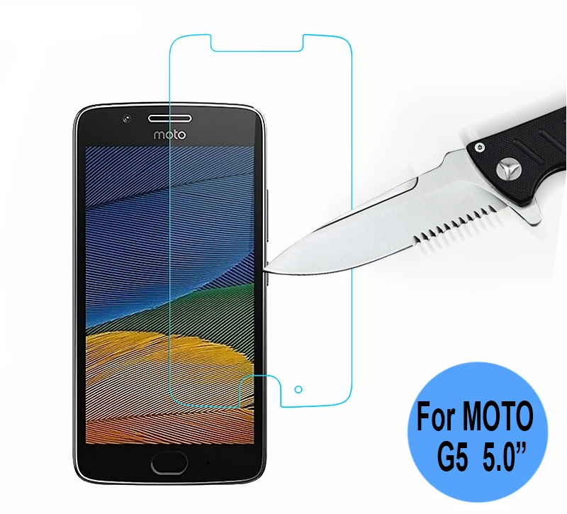 2.5D Закаленное Стекло для Motorola G5 5.0 дюймов Экран протектор Плёнки MOTO xt1672 9 H