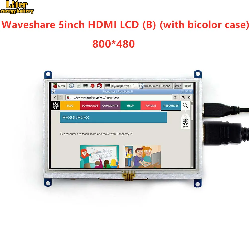 5 дюймовый HDMI LCD (B) (с двухцветным корпусом) 800*480 Сенсорный экран планшета для всех